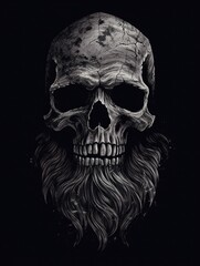 Skull. Horror illustration. Print for T-shirts. Generative AI