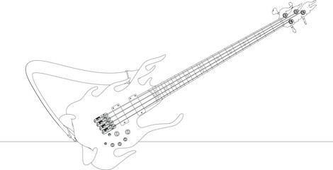 line drawing musical instrument guitar