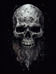 Skull. Horror illustration. Print for T-shirts. Generative AI