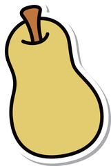 ステッカー風フルーツ単品アイコン　梨