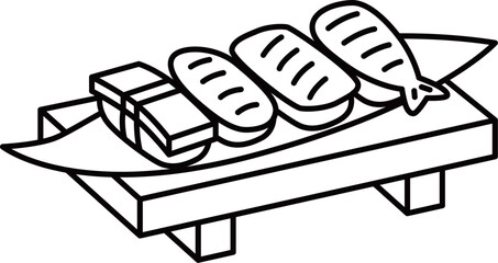 線画食べ物アイコン　寿司