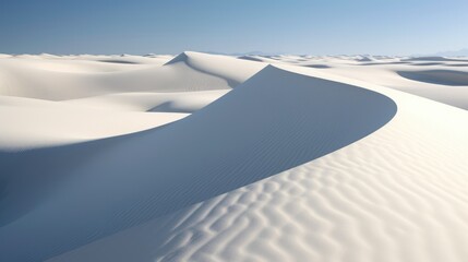 White Sand Dunes with Blue Skies. Generative AI