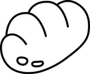 線画食べ物アイコン　パン