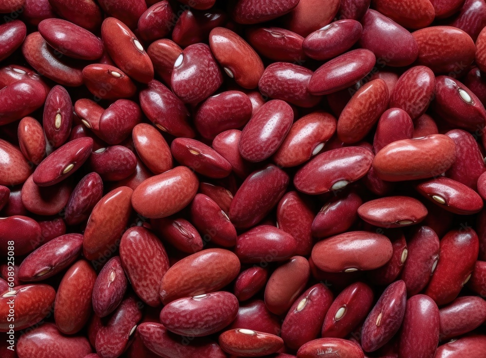 Poster red bean or adzuki bean background created with generative ai technology