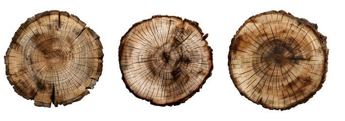 Tree trunk cut, wood texture. Generative AI