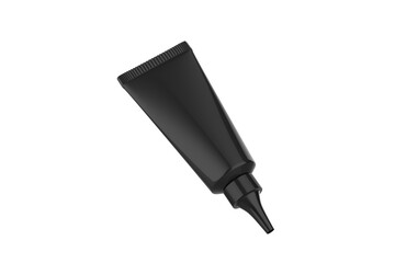 Matte Metallic Cosmetic Tube Mockup Isolated On White Background. 3d illustration