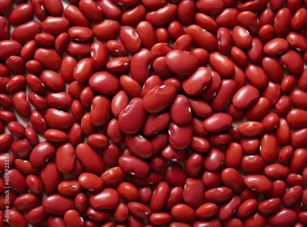 Poster red bean or adzuki bean background created with generative ai technology