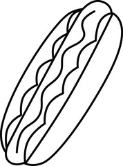 線画食べ物アイコン　ホットドック