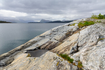 Fototapeta na wymiar rock formations by the sea