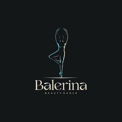 ballerina logo icon design template vector illustration © Been ink