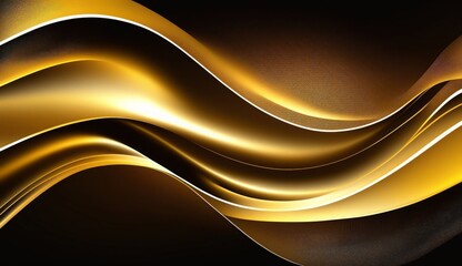 Obraz premium Golden Waves Background, Generative AI