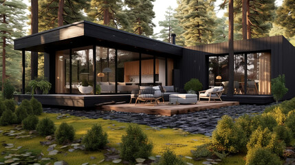 Fototapeta na wymiar Interior outdoor living spaces 3D illustration