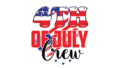 4th of July Crew Sublimation T-Shirt Design