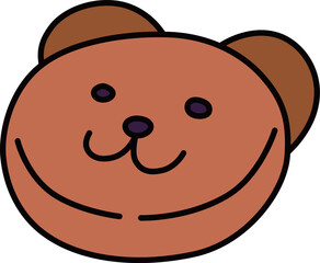 カラー食べ物アイコン　クマのパン