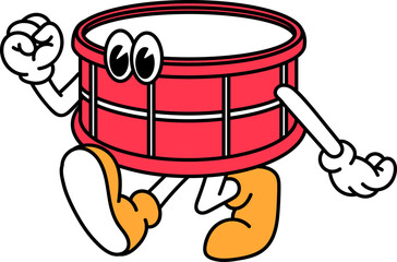 Hand drawn vector illustration of Music Instrument Retro Cartoon Art Style | Logo, Icon, Visual Identity, Asset