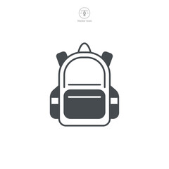 Backpack. School bag Icon symbol template for graphic and web design collection logo vector illustration