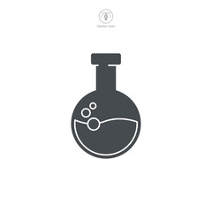 Chemistry flask. Chemical test tube Icon symbol template for graphic and web design collection logo vector illustration