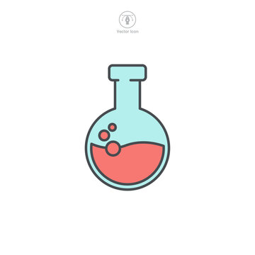 Chemistry flask. Chemical test tube Icon symbol template for graphic and web design collection logo vector illustration