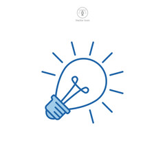light bulb, idea, lamp Icon symbol template for graphic and web design collection logo vector illustration