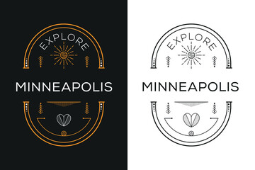 Minneapolis City Design, Vector illustration.
