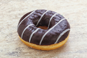 Glazed sweet tasty chocolate donut