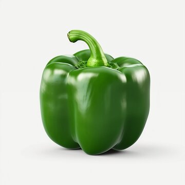 Green bell pepper isolated on white background, Generative AI