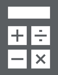 Obraz premium ミニ文房具のイラストアイコン 電卓 