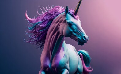Fantasy colorful unicorn. AI Generated