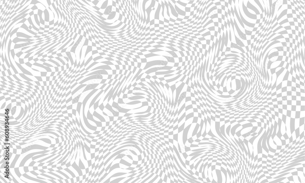 Leinwandbilder stylish abstract wavy transparent photoshop background. checker chess board square grid line gray an