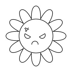 cute flower cartoon for kids coloring book pages