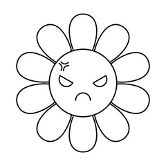 cute flower cartoon for kids coloring book pages
