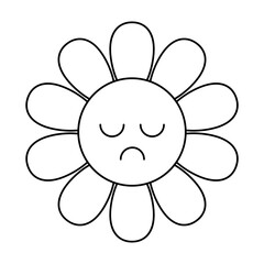 cute flower cartoon for kids coloring book pages