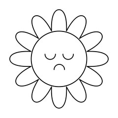 cute flower cartoon for kids coloring book pages