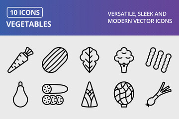 Vector Vegetables Icon Set
