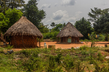 Fototapeta na wymiar Village huts in Nyero, eastern Uganda