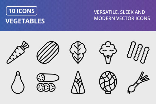Vector Vegetables Icon Set
