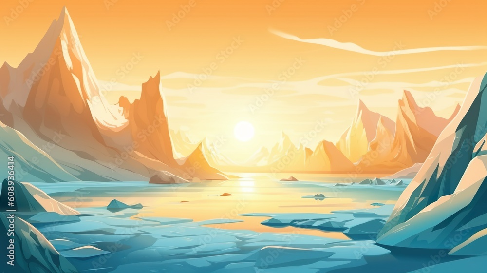 Poster abstract background glaciers. illustration in a banner design, featuring an abstract background and 