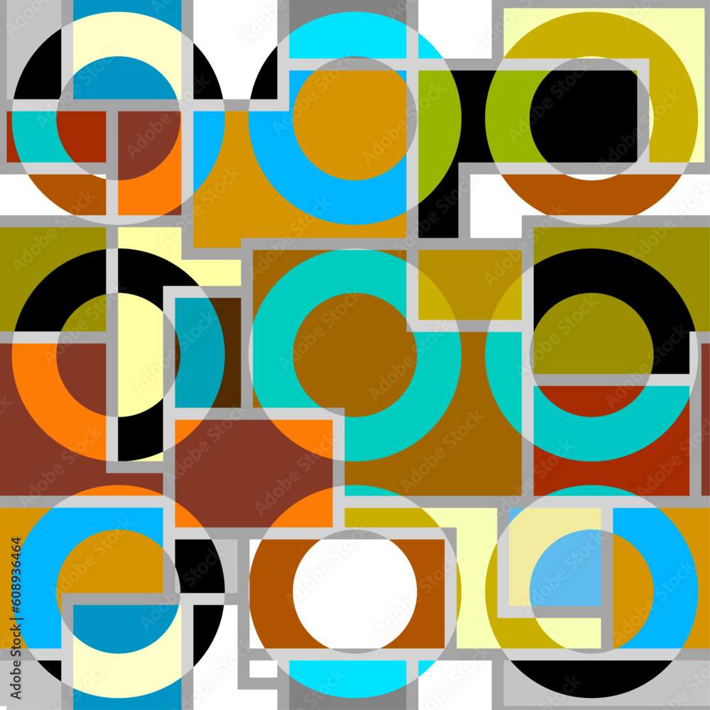 Poster Abstract seamless pattern. Geometric circles. Vector image.