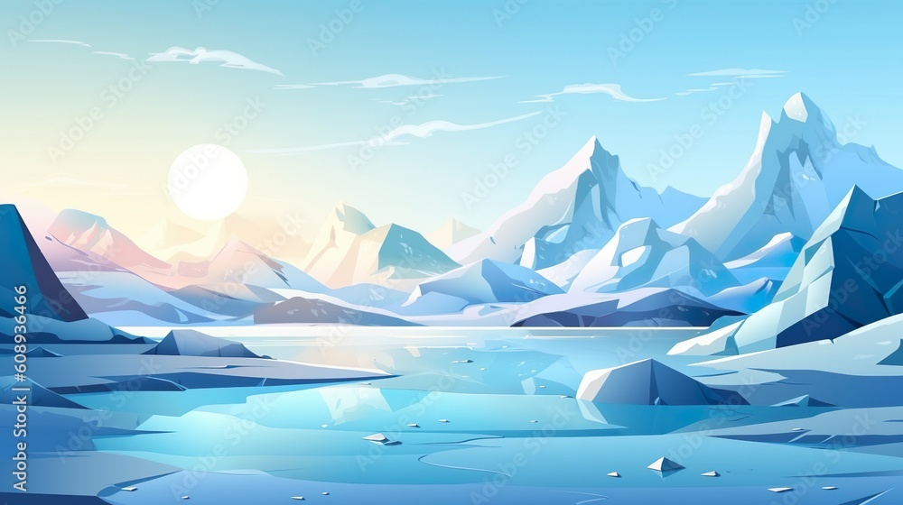 Poster abstract background glaciers. a mesmerizing illustration set against an abstract background in a ban