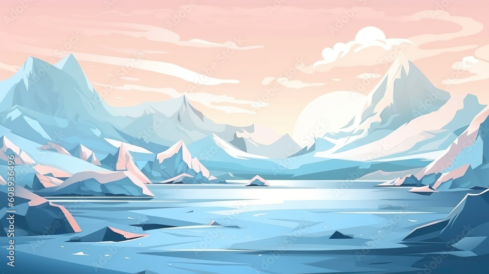 Poster abstract background glaciers. an enchanting banner design with an abstract background, adorned by a 