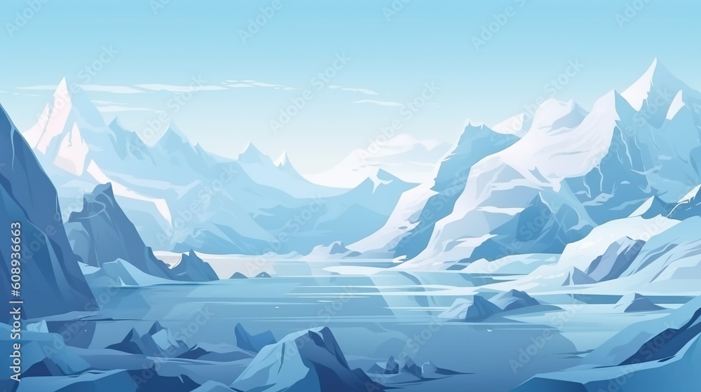 Poster abstract background glaciers. an artistic illustration in a banner design, showcasing an abstract ba