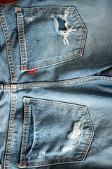 Jeans background, denim with seam of fashion design