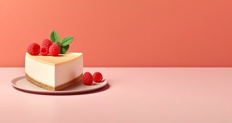 Cheesecake day berry fruit background. Generate Ai