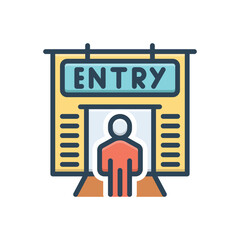 Color illustration icon for entries 