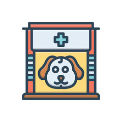Color illustration icon for veterinary 