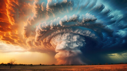 Obraz na płótnie Canvas The vortex of storm. Generative AI