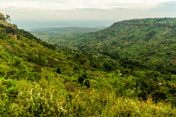 Rural landscape near Sipi village, Uganda