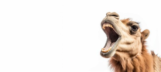Camel screaming face banner. Generate Ai