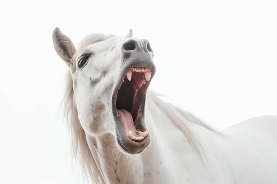 Horse screaming. Generate Ai © nsit0108