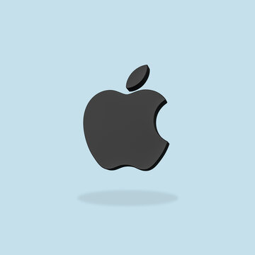 Apple Inc. Company Logo on Flat Blue Background